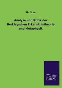 bokomslag Analyse Und Kritik Der Berkleyschen Erkenntnistheorie Und Metaphysik