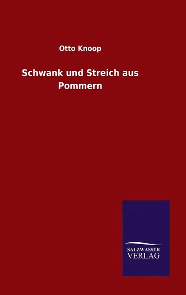 bokomslag Schwank und Streich aus Pommern