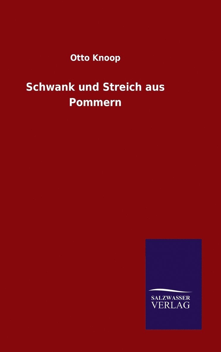 Schwank und Streich aus Pommern