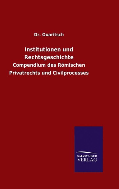 bokomslag Institutionen und Rechtsgeschichte