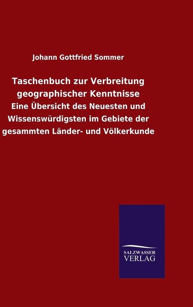 bokomslag Taschenbuch zur Verbreitung geographischer Kenntnisse