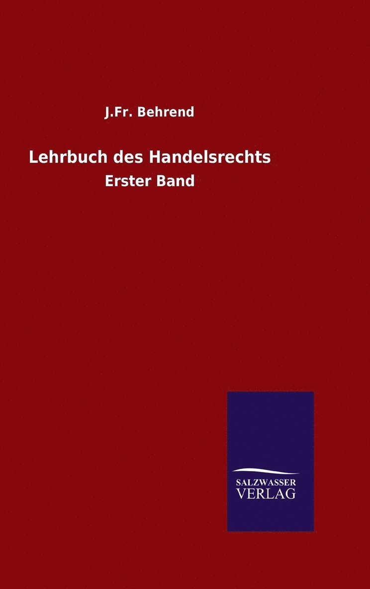 Lehrbuch des Handelsrechts 1