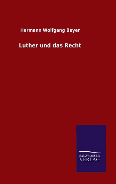 bokomslag Luther und das Recht