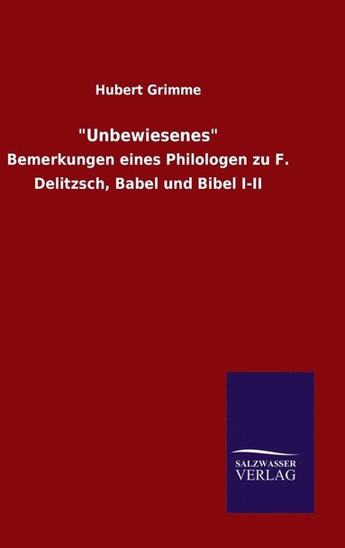 bokomslag &quot;Unbewiesenes&quot;