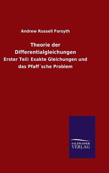 bokomslag Theorie der Differentialgleichungen