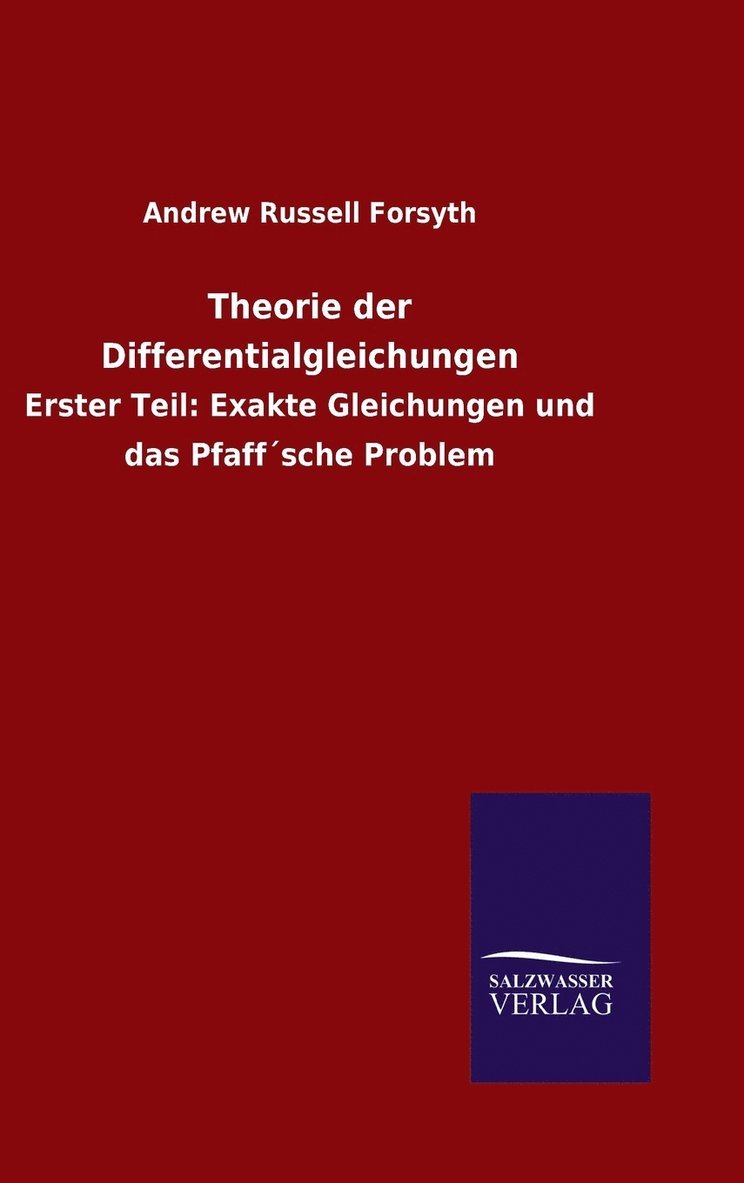 Theorie der Differentialgleichungen 1