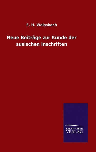 bokomslag Neue Beitrge zur Kunde der susischen Inschriften