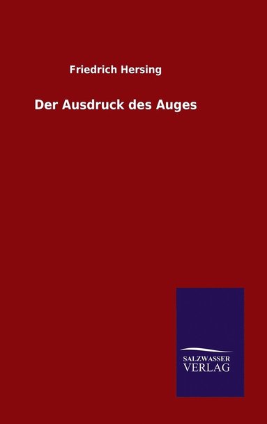 bokomslag Der Ausdruck des Auges