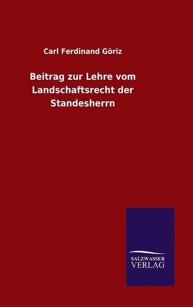 bokomslag Beitrag zur Lehre vom Landschaftsrecht der Standesherrn