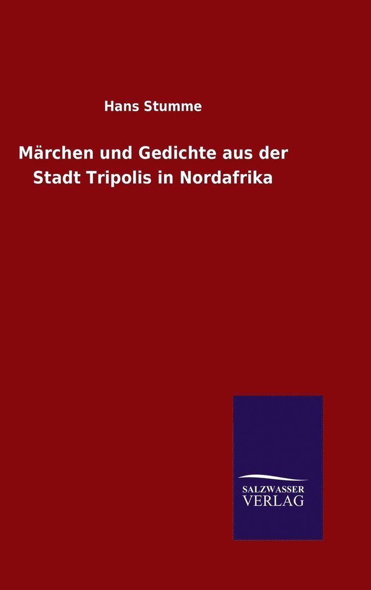 Mrchen und Gedichte aus der Stadt Tripolis in Nordafrika 1