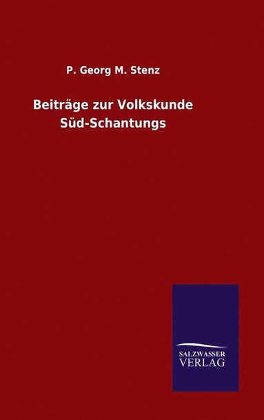 bokomslag Beitrge zur Volkskunde Sd-Schantungs