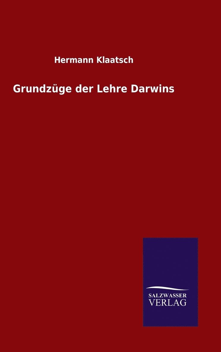 Grundzge der Lehre Darwins 1