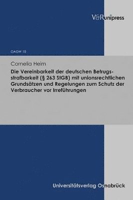 bokomslag Osnabr&quot;cker Abhandlungen zum gesamten Wirtschaftsstrafrecht.