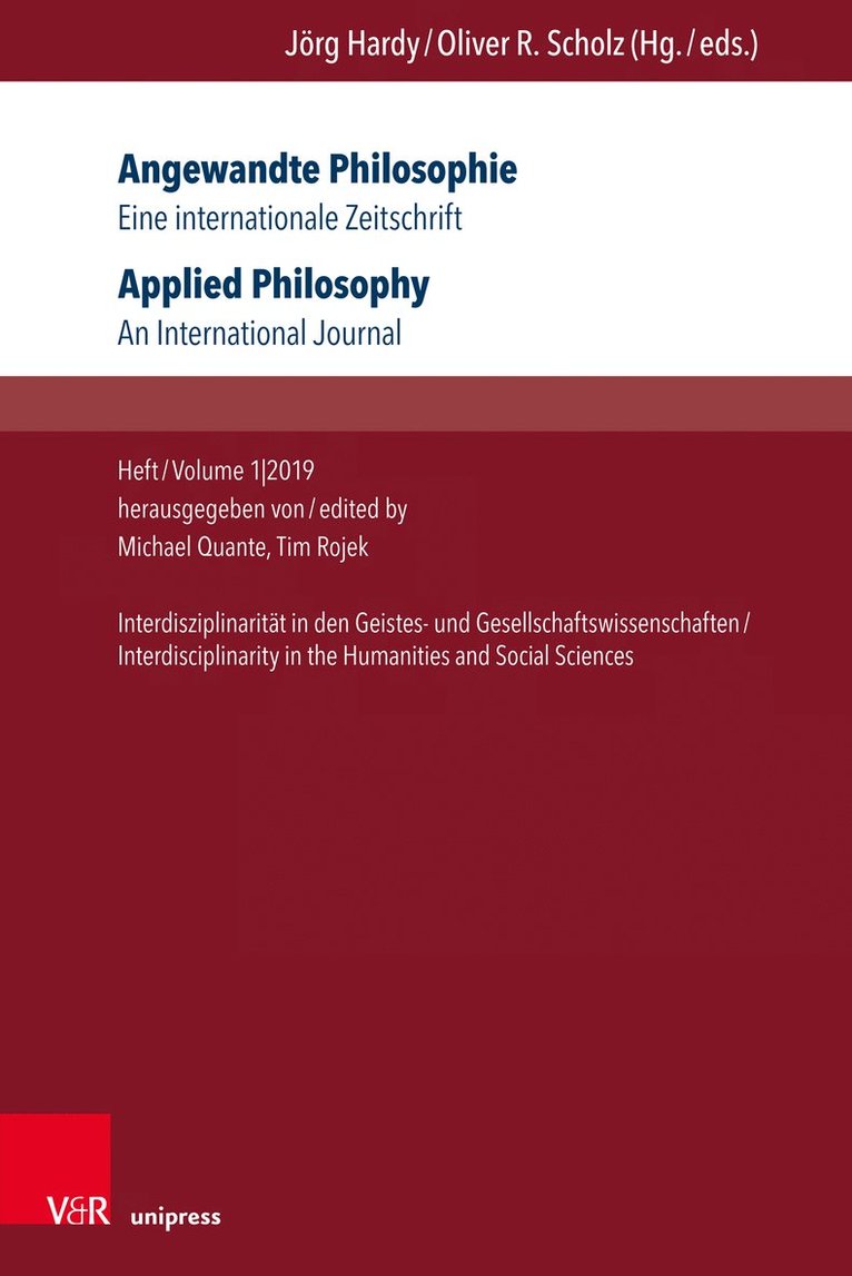 Michael Quante, Tim Rojek - Angewandte Philosophie. Eine internationale Zeitschrift / Applied Philosophy. An International Journal, Häftad