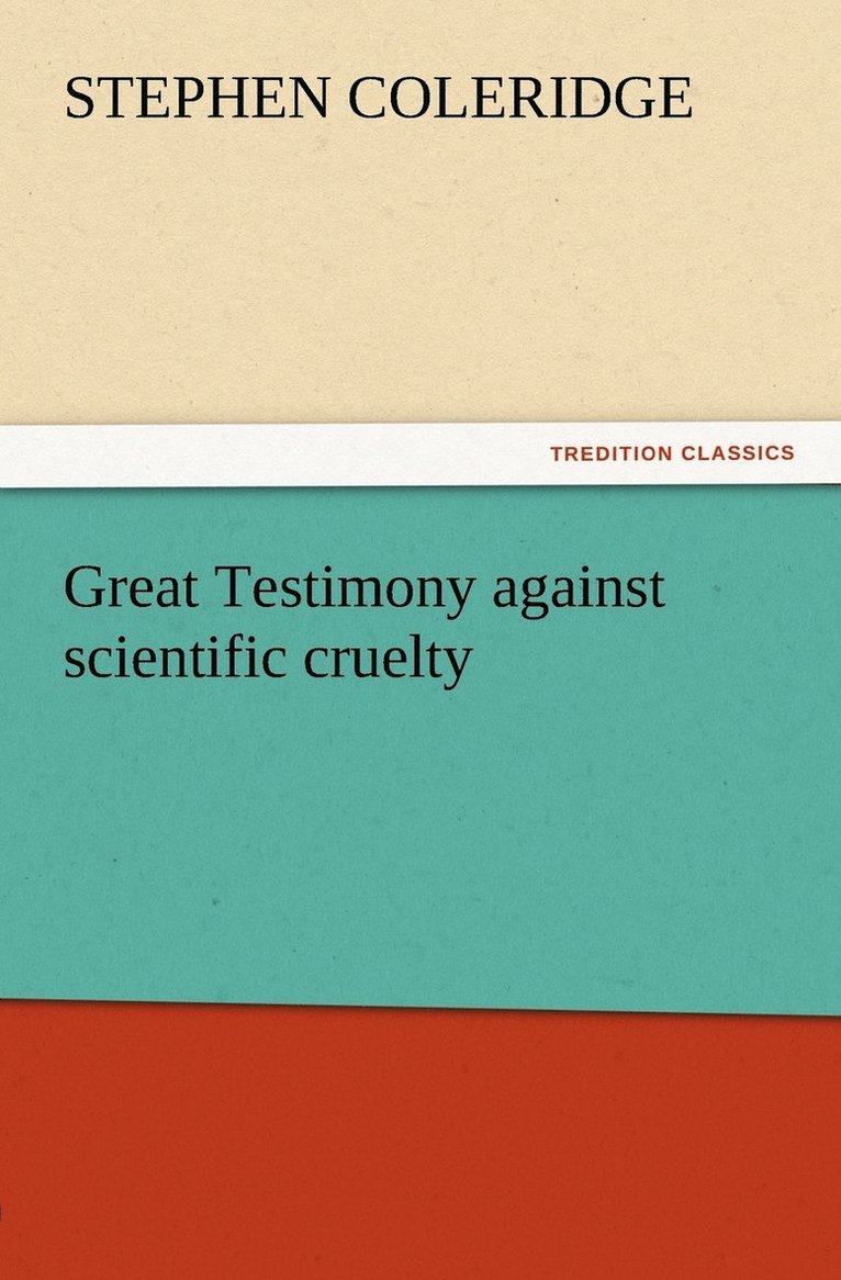 Great Testimony against scientific cruelty 1
