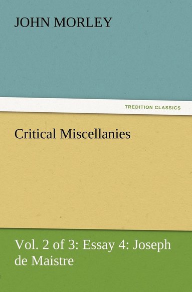 bokomslag Critical Miscellanies (Vol. 2 of 3) Essay 4