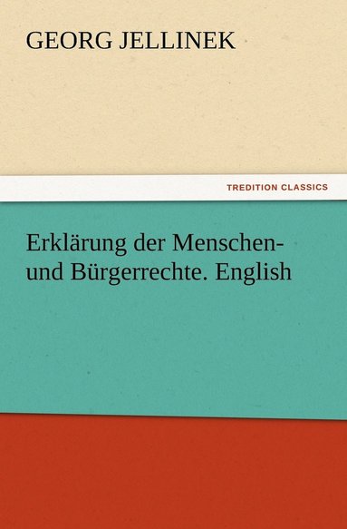 bokomslag Erklrung der Menschen- und Brgerrechte. English