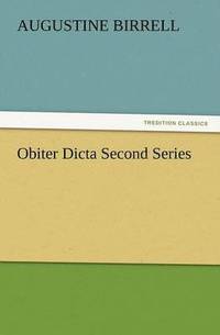 bokomslag Obiter Dicta Second Series