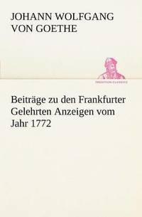 bokomslag Beitrage Zu Den Frankfurter Gelehrten Anzeigen Vom Jahr 1772