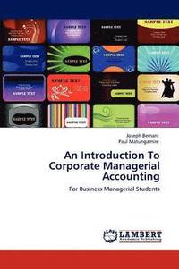 bokomslag An Introduction to Corporate Managerial Accounting