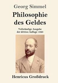 bokomslag Philosophie des Geldes (Grossdruck)