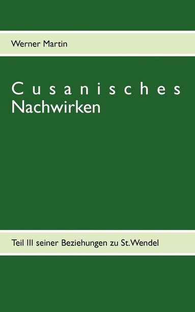 bokomslag Cusanisches Nachwirken