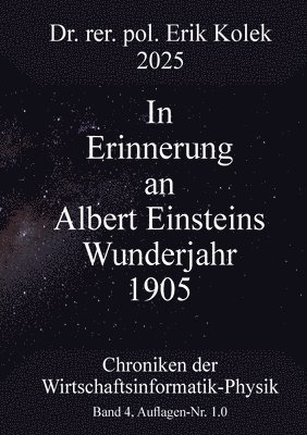 bokomslag In Erinnerung an Albert Einsteins Wunderjahr 1905