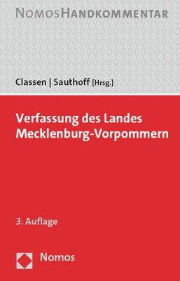 Claus Dieter Classen, Michael Sauthoff - Verfassung Des Landes Mecklenburg-Vorpommern: Handkommentar, Inbunden