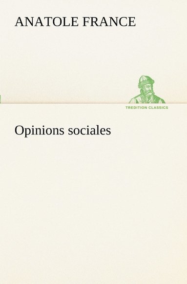 bokomslag Opinions sociales