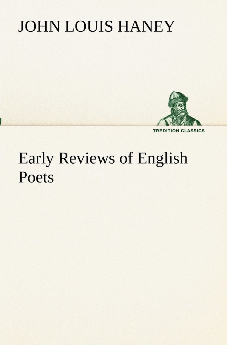 Early Reviews of English Poets 1