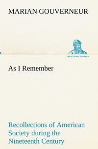 bokomslag As I Remember Recollections of American Society during the Nineteenth Century