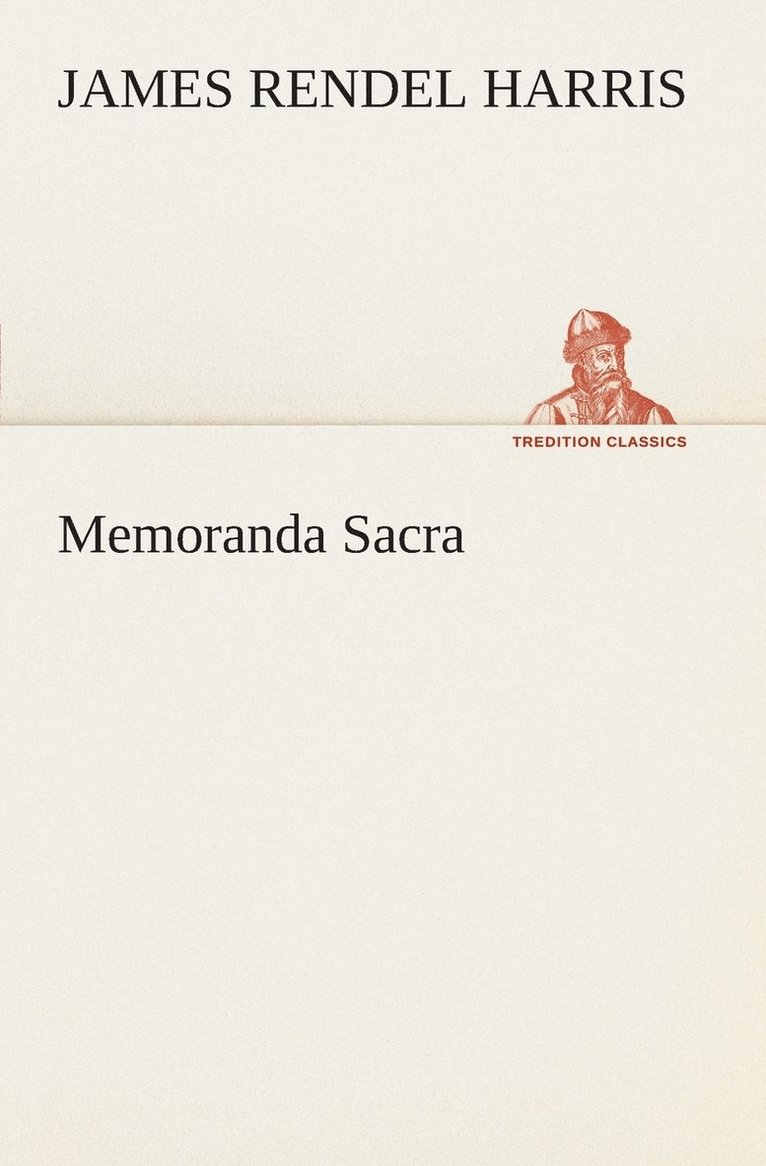 Memoranda Sacra 1