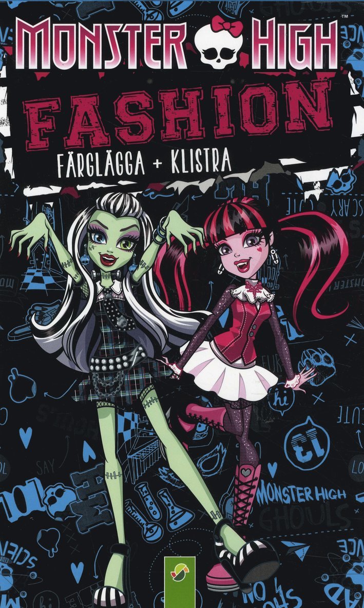 Monster High fashion - färglägg + klistra 1
