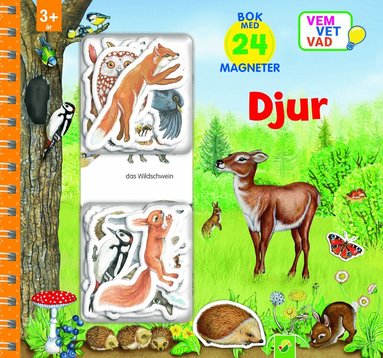 Djur : bok med 24 magneter, Häftad