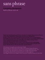 sans phrase - Zeitschrift für Ideologiekritik; Heft 26, Winter 2025/26