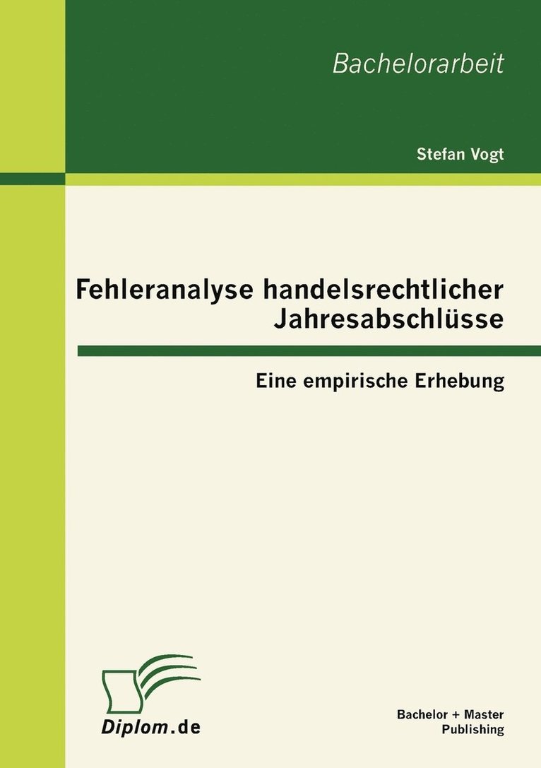 Fehleranalyse handelsrechtlicher Jahresabschlsse 1