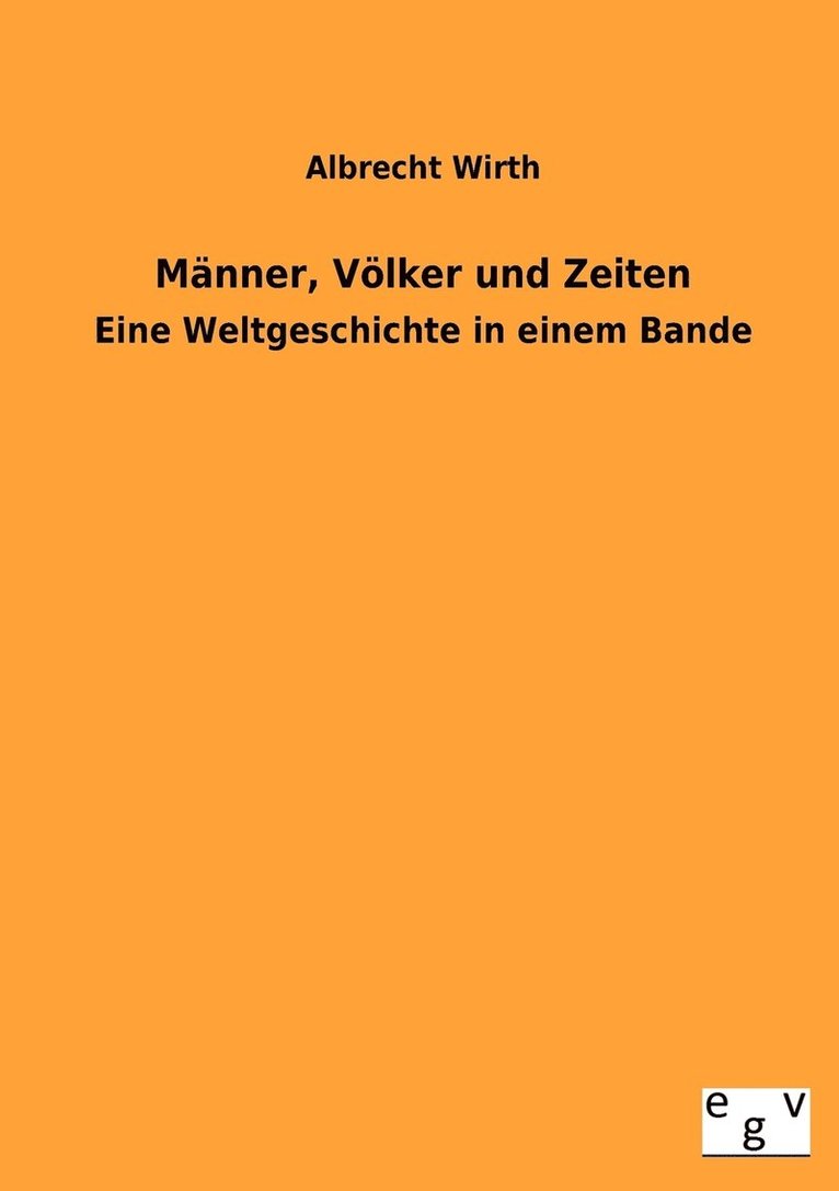 Manner, Voelker und Zeiten 1