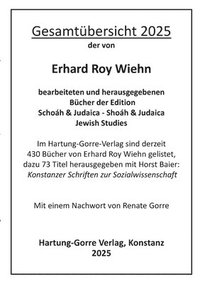 bokomslag Katalog zu den von Erhard Roy Wiehn bearbeiteten und herausgegebenen Büchern der Edition Schoáh & Judaica - Shoáh & Judaica / Jewish Studies
