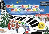 bokomslag Weihnachtslieder mit bunten Noten für Klavier