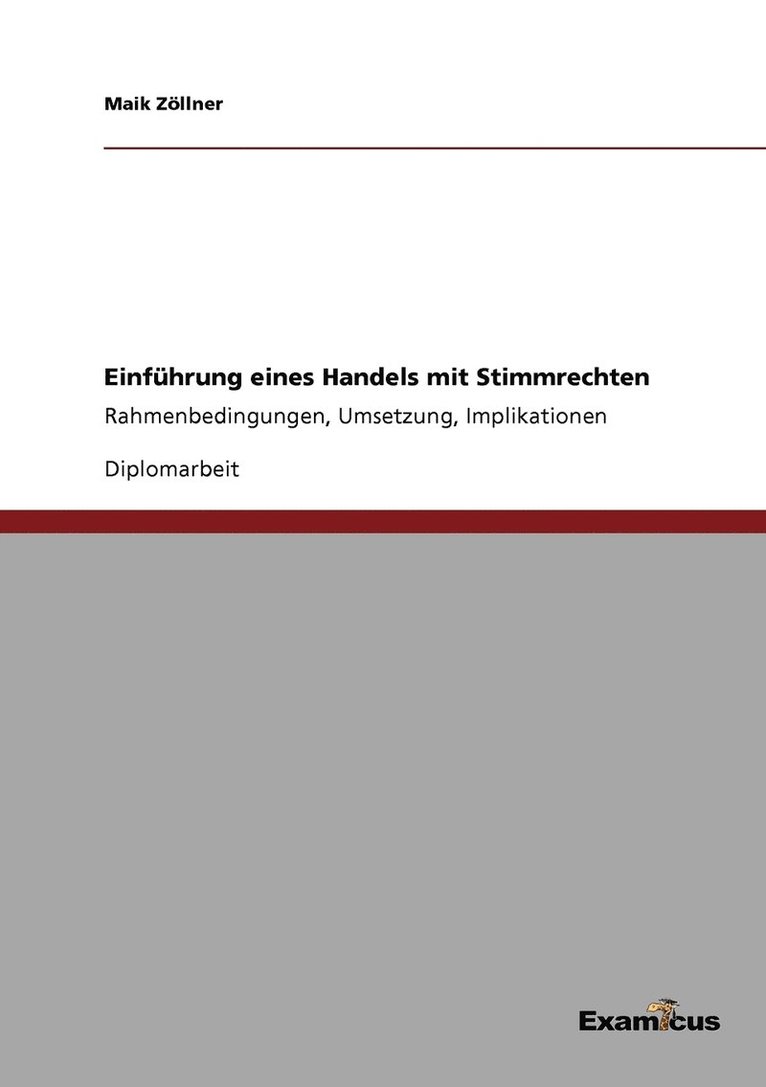 Einfuhrung eines Handels mit Stimmrechten 1