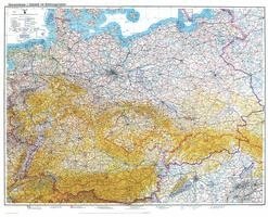 Historische Karte: DEUTSCHLAND  1938 - Übersichtskarte mit der Bodenorganisation der Deutschen Luftwaffe (plano) 1