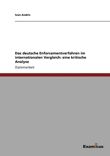 bokomslag deutsche Enforcementverfahren im internationalen Vergleich