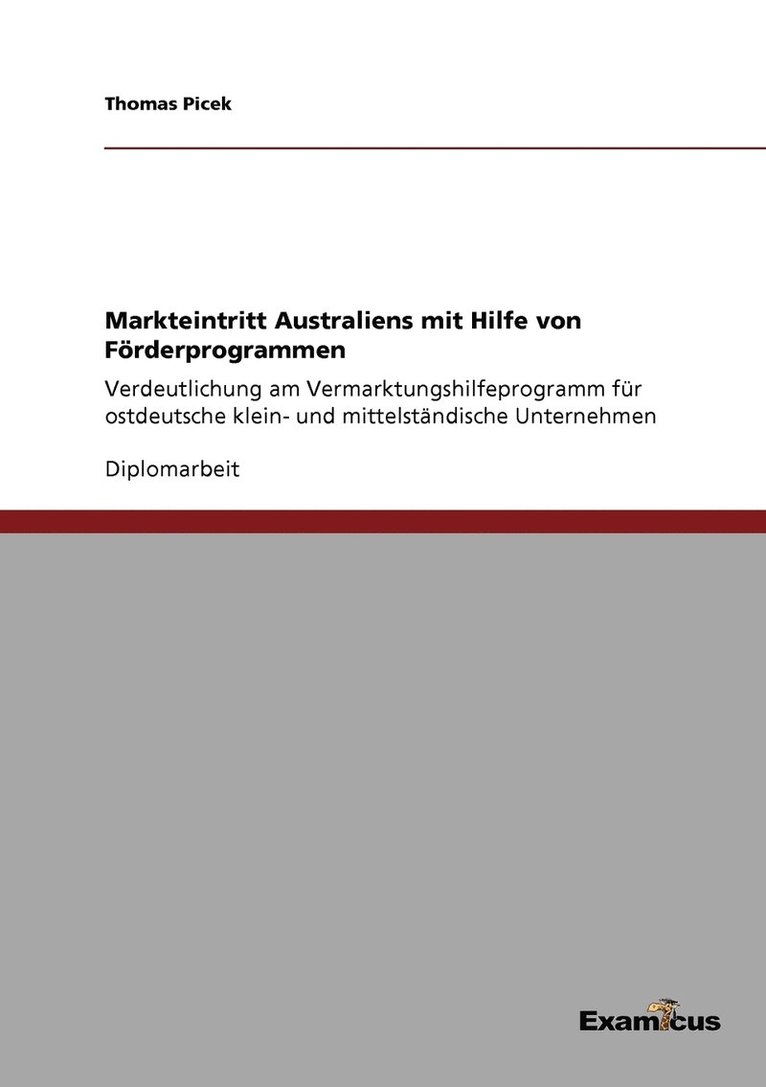 Markteintritt Australien mit Hilfe von Foerderprogrammen 1