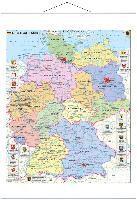 Deutschland politisch mit Wappen 1 : 700.000. Wandkarte mit Metallbeleistung 1