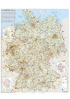 Verkehrswegekarte Deutschland. Wandkarte mit Metallbeleistung gerollt im Kunststoffrohr 1