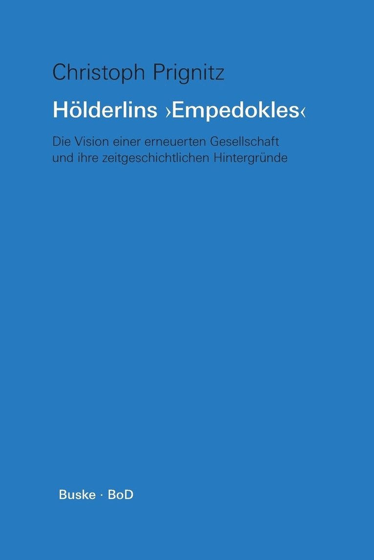 Christoph Prignitz - Hölderlins Empedokles, Häftad