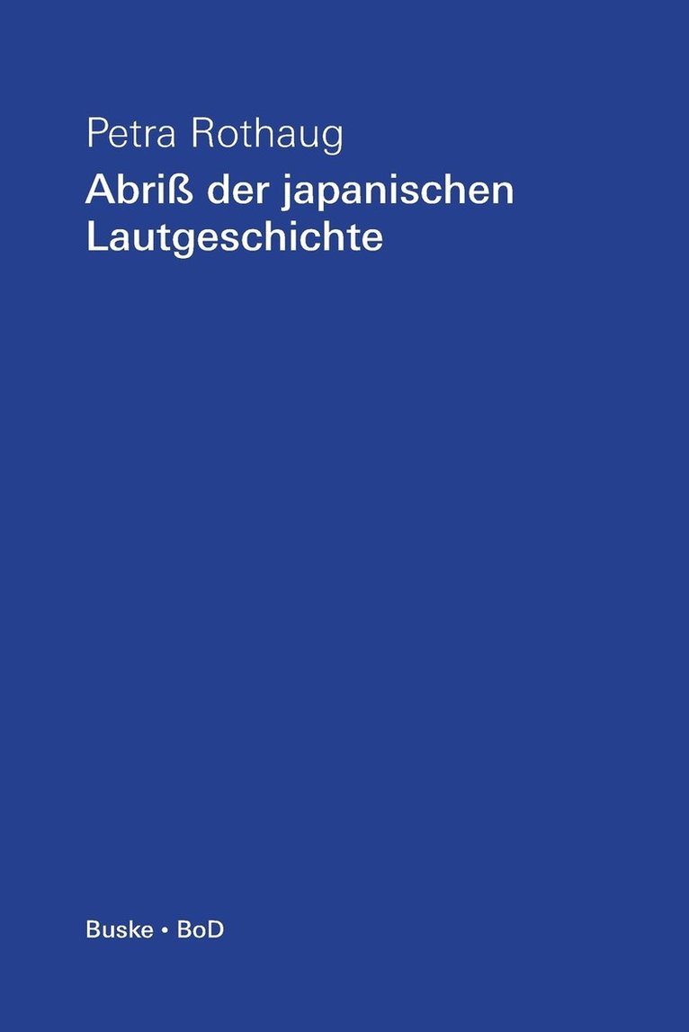 Abriss der japanischen Lautgeschichte 1