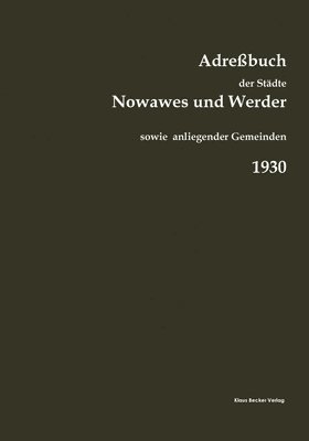 bokomslag Adressbuch der Stadte Nowawes und Werder, 1930