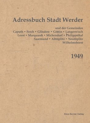 Adressbuch Werder und angrenzenden Gemeinden 1949 1