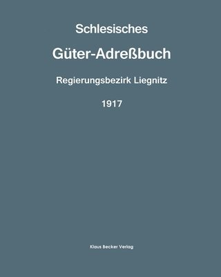 bokomslag Schlesisches Gter-Adrebuch, Regierungsbezirk Liegnitz, 1917